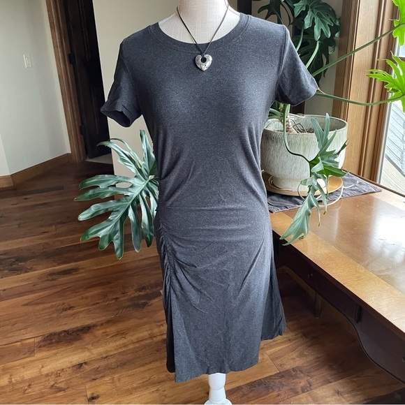 CAbi Weekend Short Sleeve Ruched T-shirt Dress #5408 - Picture 2 of 11